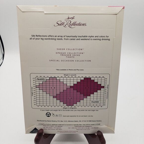 Vintage Pantyhose Hanes Silk Reflections SZ CD Silky Sandalfoot Color Flax 715 - Picture 4 of 4